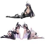 MABAIUDE 3pcs Albedo Figure Bunny Girl Albedo Statue Anime Figurine Kneeling Pose Girl 1/7 Scale Manga Character Model Handmade Collectible Desktop Decoration