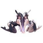 MABAIUDE 3pcs Albedo Figure Bunny Girl Albedo Statue Anime Figurine Kneeling Pose Girl 1/7 Scale Manga Character Model Handmade Collectible Desktop Decoration