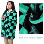 Juejuezi Hooded Wearable Blanket Hoodie Throw Blanket Cloak Cosplay Costume Shawl Wrap Nap Quilt 160x100 cm/63x40in(Green,One Size)