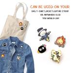 Pounchi Cute Calcifer Enamel Pins (4 Pcs) Anime Lapel Pin Office Supplies Cute Enamel Badge Gift for Bag Backpacks Teens