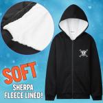 One Piece Hoodie for Boys, Teens, 9-16 Years, Fleece Sweatshirt, Sherpa Hooded Jacket, Zip Up Hoodie, Anime Gifts for Boys (11-12 Years, Black)