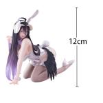 MABAIUDE 3pcs Albedo Figure Bunny Girl Albedo Statue Anime Figurine Kneeling Pose Girl 1/7 Scale Manga Character Model Handmade Collectible Desktop Decoration
