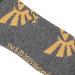 Bioworld Legend of Zelda Triforce Icon on Olive and Gray Men's Casual Crew Socks