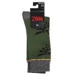 Bioworld Legend of Zelda Triforce Icon on Olive and Gray Men's Casual Crew Socks