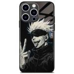 Akatxezy Satoru-Gojo Anime Silicone Phone Case - Soft Glass Shell, Unique Design Manga Glossy Cover for iPhone 16 Pro Max