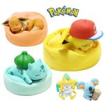 6 Pcs Anime Pokemon Model Kit Characters Figure Starry Dream Pikachu Eevee Series Car Interior Hand Sleeping Position Toys Gifts