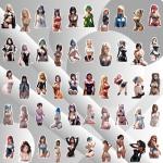 Cute Anime Waifu Stickers 50 PCS – 3-Inch | Kawaii Anime Girls | Large Size Stickers for Men | Decals for Car Mirrors & Water Bottles | Waterproof Vinyl Stickers | Aesthetic Scrapbook Sticker