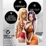 Cute Anime Waifu Stickers 50 PCS – 3-Inch | Kawaii Anime Girls | Large Size Stickers for Men | Decals for Car Mirrors & Water Bottles | Waterproof Vinyl Stickers | Aesthetic Scrapbook Sticker