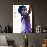 KANCAIGOU Arcane Jinx animated movie poster Canvas Prints Wall Art poster Home Decor JK005 (A,12x18inch Framed)