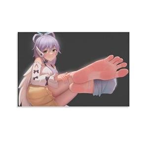 QLAZO Anime Girl Happy Sexy Looking Feet Poster Poster Frame Hanger Scroll Posters Canvas Decorative Hanging Painting Wall Art Decor Room 12x18inch(30x45cm)