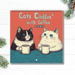 2026 Cat Calendar, Cats Chillin' with Coffee Wall Calendar, 12 Monthly Cat Themed Calendar, 2026 Cat Wall Calendar Funny, New Year Christmas Gifts for Cat Lovers (8.3 * 8.3in)
