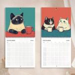 2026 Cat Calendar, Cats Chillin' with Coffee Wall Calendar, 12 Monthly Cat Themed Calendar, 2026 Cat Wall Calendar Funny, New Year Christmas Gifts for Cat Lovers (8.3 * 8.3in)