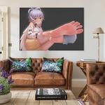 QLAZO Anime Girl Happy Sexy Looking Feet Poster Poster Frame Hanger Scroll Posters Canvas Decorative Hanging Painting Wall Art Decor Room 12x18inch(30x45cm)