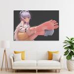 QLAZO Anime Girl Happy Sexy Looking Feet Poster Poster Frame Hanger Scroll Posters Canvas Decorative Hanging Painting Wall Art Decor Room 12x18inch(30x45cm)