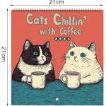 2026 Cat Calendar, Cats Chillin' with Coffee Wall Calendar, 12 Monthly Cat Themed Calendar, 2026 Cat Wall Calendar Funny, New Year Christmas Gifts for Cat Lovers (8.3 * 8.3in)