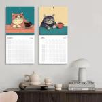 2026 Cat Calendar, Cats Chillin' with Coffee Wall Calendar, 12 Monthly Cat Themed Calendar, 2026 Cat Wall Calendar Funny, New Year Christmas Gifts for Cat Lovers (8.3 * 8.3in)