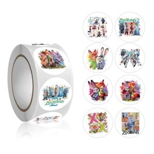 Zootopia 2 Stickers Roll - 500Pcs 8 Style Jud Hopps Nic Wilde Anime Cute Cartoon Adventure Vinyl Stickers Decals - Easy Stick & Removeable for Fans Scarpbook Window Tumblers Water Bottles Teens