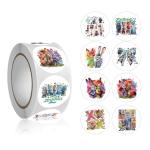 Zootopia 2 Stickers Roll - 500Pcs 8 Style Jud Hopps Nic Wilde Anime Cute Cartoon Adventure Vinyl Stickers Decals - Easy Stick & Removeable for Fans Scarpbook Window Tumblers Water Bottles Teens