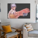 QLAZO Anime Girl Happy Sexy Looking Feet Poster Poster Frame Hanger Scroll Posters Canvas Decorative Hanging Painting Wall Art Decor Room 12x18inch(30x45cm)