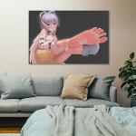 QLAZO Anime Girl Happy Sexy Looking Feet Poster Poster Frame Hanger Scroll Posters Canvas Decorative Hanging Painting Wall Art Decor Room 12x18inch(30x45cm)