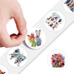 Zootopia 2 Stickers Roll - 500Pcs 8 Style Jud Hopps Nic Wilde Anime Cute Cartoon Adventure Vinyl Stickers Decals - Easy Stick & Removeable for Fans Scarpbook Window Tumblers Water Bottles Teens