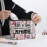 kdxpbpz Cosmetic Bag for Women, Waterproof Flax Material, Anime Lover Gifts for Girls, Travel Makeup Organizer Zipper Pouch