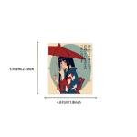 50Pcs Japanese Style Anime Girl Waterproof Stickers, Vintage Cartoon Kimono Design with Red Umbrella,for Laptop Water Bottle Phone Car Window Bike Stakeboard Journal Decoration Sticker (xiao)
