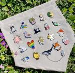 20/40/50 Pcs Cute Enamel Backpack Pins, Funny Anime Enamel Lapel Pins Bulk Set Cool Brooch Button Pins Badge Aesthetic for Backpacks, Bag, Jacket, Kids, Girls, Festival Present (Style 40)