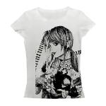 Graphic Tees Y2k Baby Tee Teens 2000s Vintage T Shirts Emo Grunge Printed Summer Crop Tops 2024 (White,L,Large)