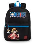 One Piece Luffy Boys Backpack | Black Rucksack with Adjustable Straps | Practical & Organised Luggage Sports School Bag | Anime Game Series Movie Merchandise Gifts for Kids & Teens