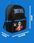 One Piece Luffy Boys Backpack | Black Rucksack with Adjustable Straps | Practical & Organised Luggage Sports School Bag | Anime Game Series Movie Merchandise Gifts for Kids & Teens