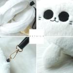 Uomieefy 8inch/20cm Gojocat Plush Bag - Anime Crossbody Plush Purse Stuffed Animal Cat Shoulder Bag Collectible Gift for Anime Fans