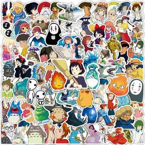 100PCS Anime Miyazaki Hayao Stickers for Laptop, Cartoon Vinyl Studio Ghibli Movie Stickers for Water Bottle, Phone Hard Hat Skateboard Scrapbooking Gifts for Kids Adults