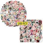 Pounchi Spy Anime Stickers (200 Pcs) Cute Anime Stickers Merchandise Gifts for Party Supplies Decorations Laptop Water Bottle Vinyl Stickers for Teens Kids