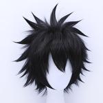 ANOGOL Hair Cap+ Black Spiky Wig Men Short Black Anime Wig Cosplay Spiked Hair Wigs Men Funny Outfit Crazy Wigs for Halloween Costume Cosplay Party