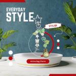 Safe Zone Playpen Cute Keychain, Kitty Cat Otter Decor Gifts for Animal & Anime Lovers, Y2K Heart Bow Pendant, Women Girls Kawaii Bag Charm (Anime)