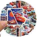 50Pcs American Cartoon Cars Stickers for Kids Animation Cars Stickers Classic Cartoon Anime Stickers for Laptops, Computers, Water Bottles (Cars)