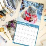 2025 Calendar - Wall Calendar 2025, Jan. 2025 - Dec. 2025, 12" x 24" (Open), 2025 Wall Calendar with Unruled Blocks - Cutie Cat
