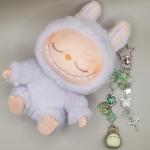 Safe Zone Playpen Cute Keychain, Kitty Cat Otter Decor Gifts for Animal & Anime Lovers, Y2K Heart Bow Pendant, Women Girls Kawaii Bag Charm (Anime)