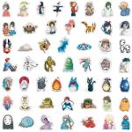 100PCS Anime Miyazaki Hayao Stickers for Laptop, Cartoon Vinyl Studio Ghibli Movie Stickers for Water Bottle, Phone Hard Hat Skateboard Scrapbooking Gifts for Kids Adults