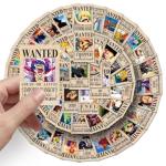 100Pcs for One Piece Wanted Poster Stickers, Cute Vinyl Waterproof Pirate Manga Sticker for Notebook, Water Bottles, Laptop, Skateboards, Luggage, Phone Suitcase, Guitar.
