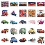 50Pcs American Cartoon Cars Stickers for Kids Animation Cars Stickers Classic Cartoon Anime Stickers for Laptops, Computers, Water Bottles (Cars)