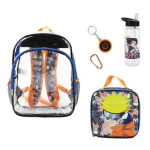 Bioworld Naruto 5-Piece Backpack & Lunchbox Set With Water Bottle