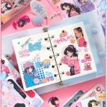 Girl's Japanese Retro Sticker Book, Anime Girl Theme - 650+ Cute Old Showa Style Comics Stickers, for DIY Scrapbooking Journaling Handbook Decoration