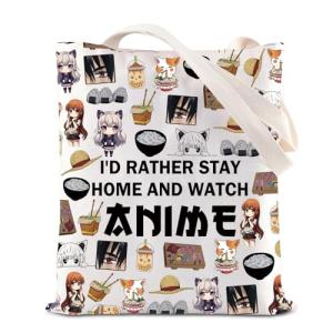 KUIYAI Anime Merchandise Tote Bag Anime Enthusiast Gift Kawaii Japanese Manga GiftAnime Cartoon Character Gift (WatchAnimeTote)