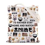 KUIYAI Anime Merchandise Tote Bag Anime Enthusiast Gift Kawaii Japanese Manga GiftAnime Cartoon Character Gift (WatchAnimeTote)