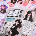 Girl's Japanese Retro Sticker Book, Anime Girl Theme - 650+ Cute Old Showa Style Comics Stickers, for DIY Scrapbooking Journaling Handbook Decoration