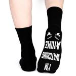 Belloxis Anime Gifts for Men Boys Merch Anime Merchandise Stuff Gifts for Animes Lovers Boy Grip Socks Black Crew Cotton Socks Stocking Stuffers for Teen Boys Christmas Gift for Men Accessories
