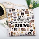 KUIYAI Anime Merchandise Tote Bag Anime Enthusiast Gift Kawaii Japanese Manga GiftAnime Cartoon Character Gift (WatchAnimeTote)
