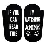 Belloxis Anime Gifts for Men Boys Merch Anime Merchandise Stuff Gifts for Animes Lovers Boy Grip Socks Black Crew Cotton Socks Stocking Stuffers for Teen Boys Christmas Gift for Men Accessories